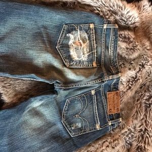 Vintage rebel women jeans destroyed sz 28 USA